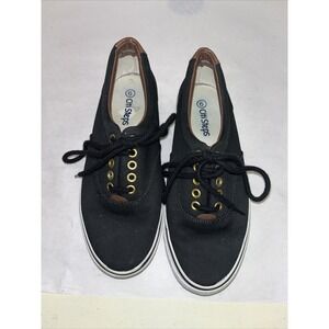 Citi Steps Womens Black Lace Up Tennis Skater Shoes 2257-1970 Size 6